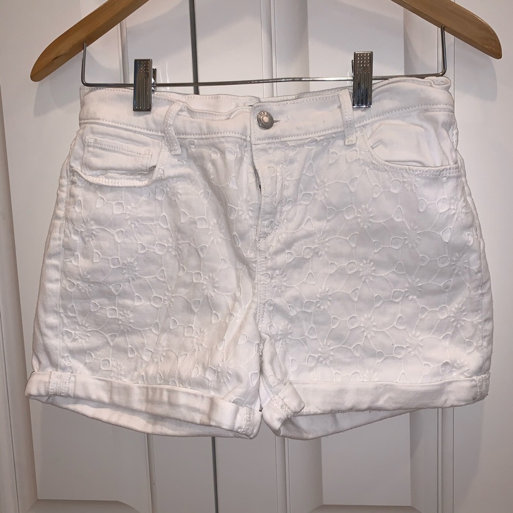 White Lacy Shorts